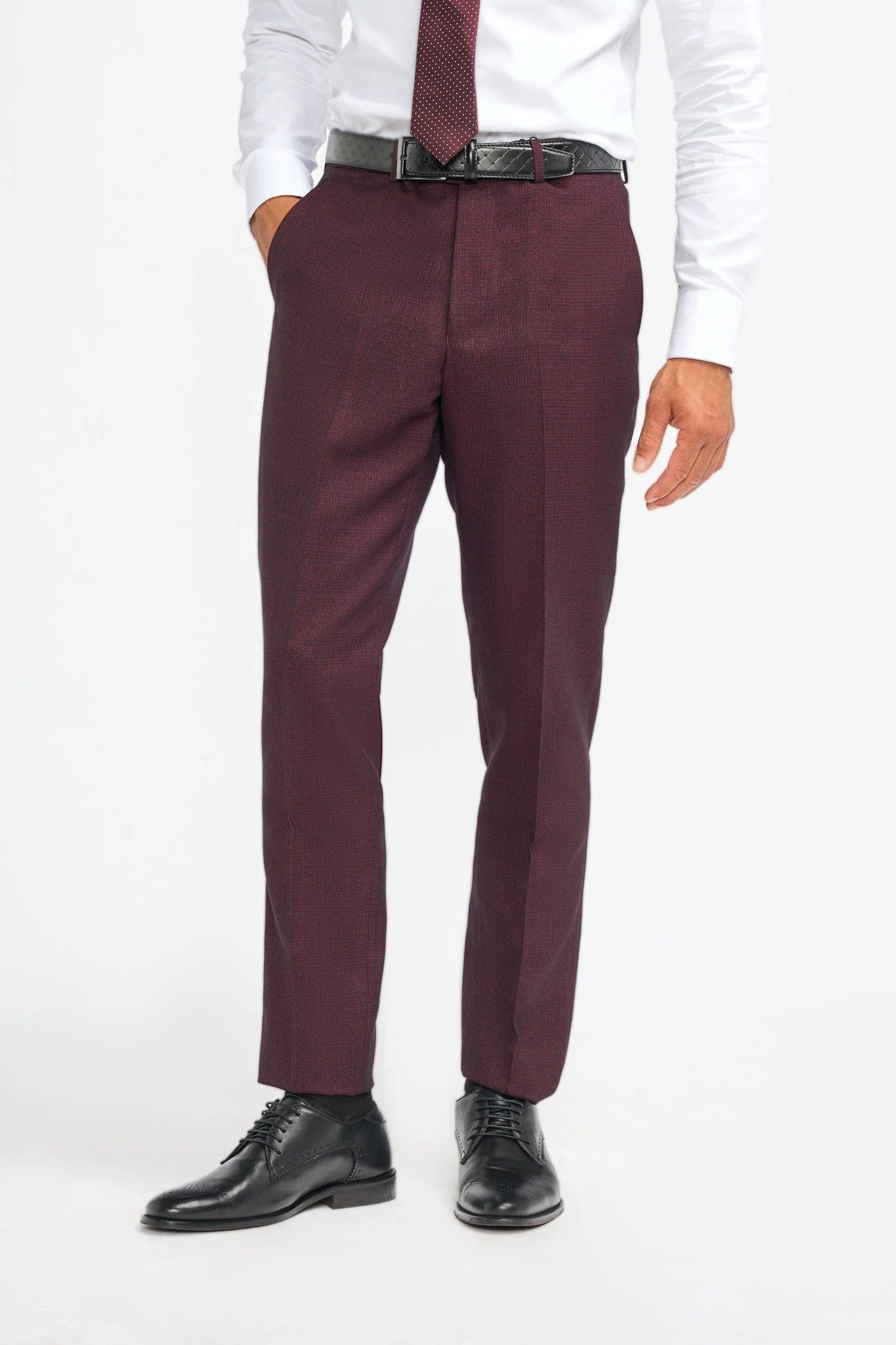 CARIDI WINE CHECK 3-PIECE SUIT