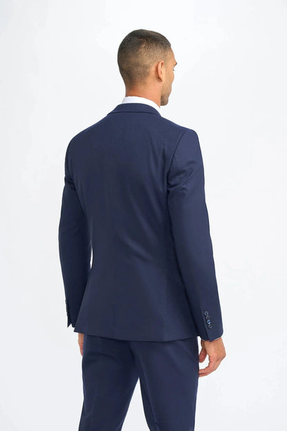 Cavani James Navy Super 130s Wool 3-Piece Suit