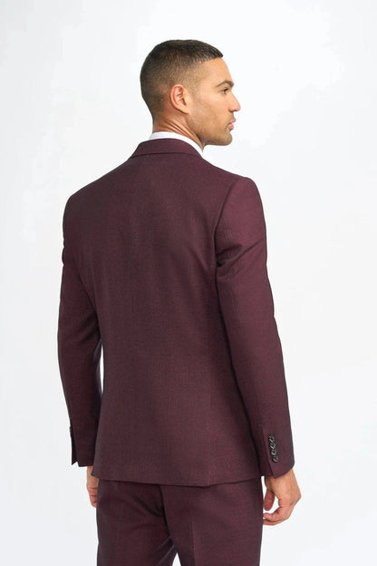 CARIDI WINE CHECK 3-PIECE SUIT