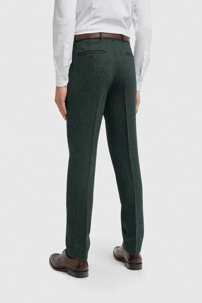 Cavani Thomas Lush Olive Tweed 3-Piece Suit