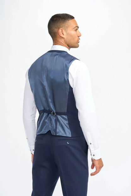 Cavani James Navy Super 130s Wool 3-Piece Suit