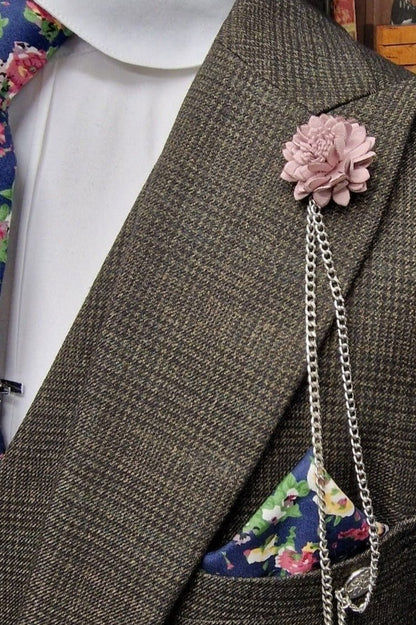 LILAC FLOWER LAPEL PIN & CHAIN