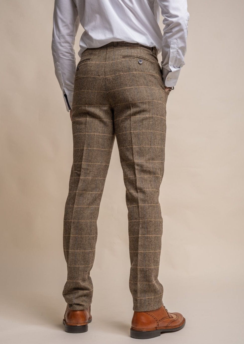 Buy Men Brown Slim Fit Check Flat Front Casual Trousers Online - 695391 |  Louis Philippe