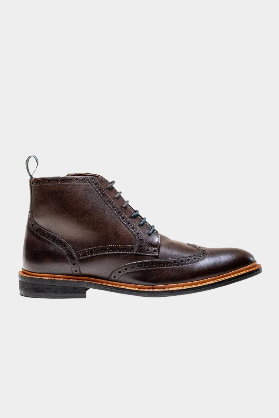 ASHMOOR BROWN LEATHER BROGUE BOOTS