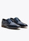 FARO NAVY LEATHER BROGUE TWEED CONTRAST SHOES