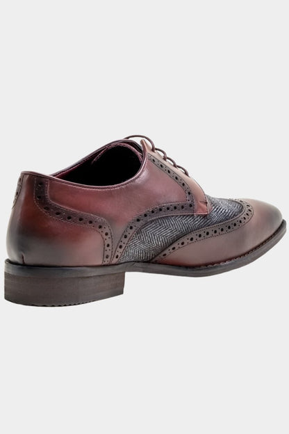 FARO BORDO LEATHER BROGUE TWEED CONTRAST SHOES