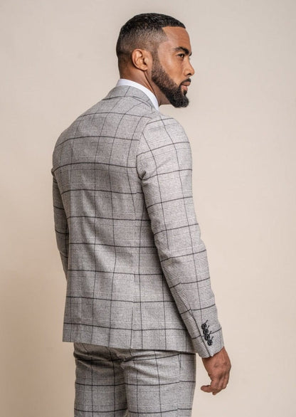 GHOST GREY CHECK 3-PIECE SUIT
