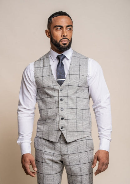 GHOST GREY CHECK 3-PIECE SUIT
