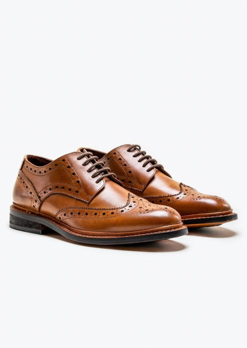 MERTON TAN LEATHER OXFORD GOODYEAR WELT SHOES