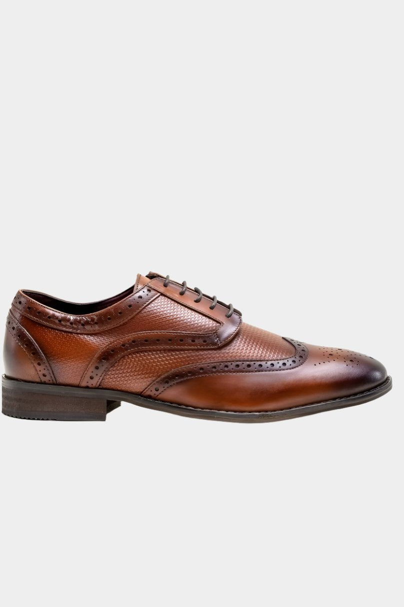 ORLEANS BROWN LEATHER BROGUE SHOES