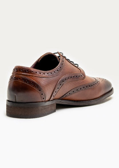 ORLEANS BROWN LEATHER BROGUE SHOES