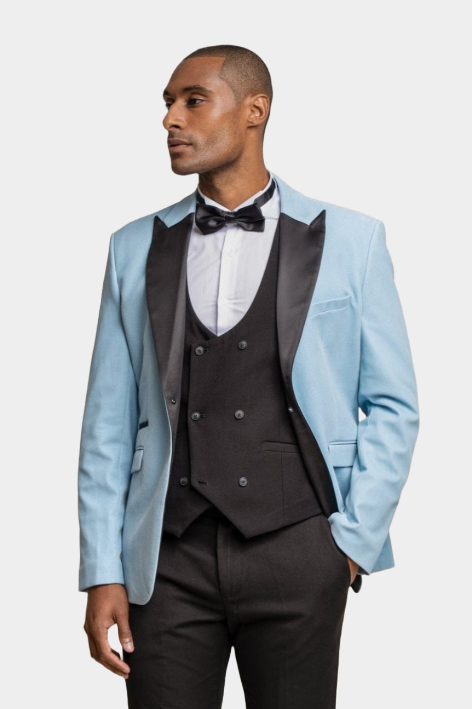 ROSA SKY BLUE VELVET BLAZER