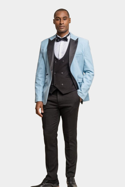 ROSA SKY BLUE VELVET BLAZER