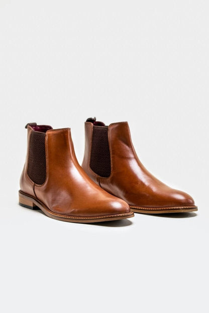 WATSON TAN LEATHER CHELSEA BOOTS